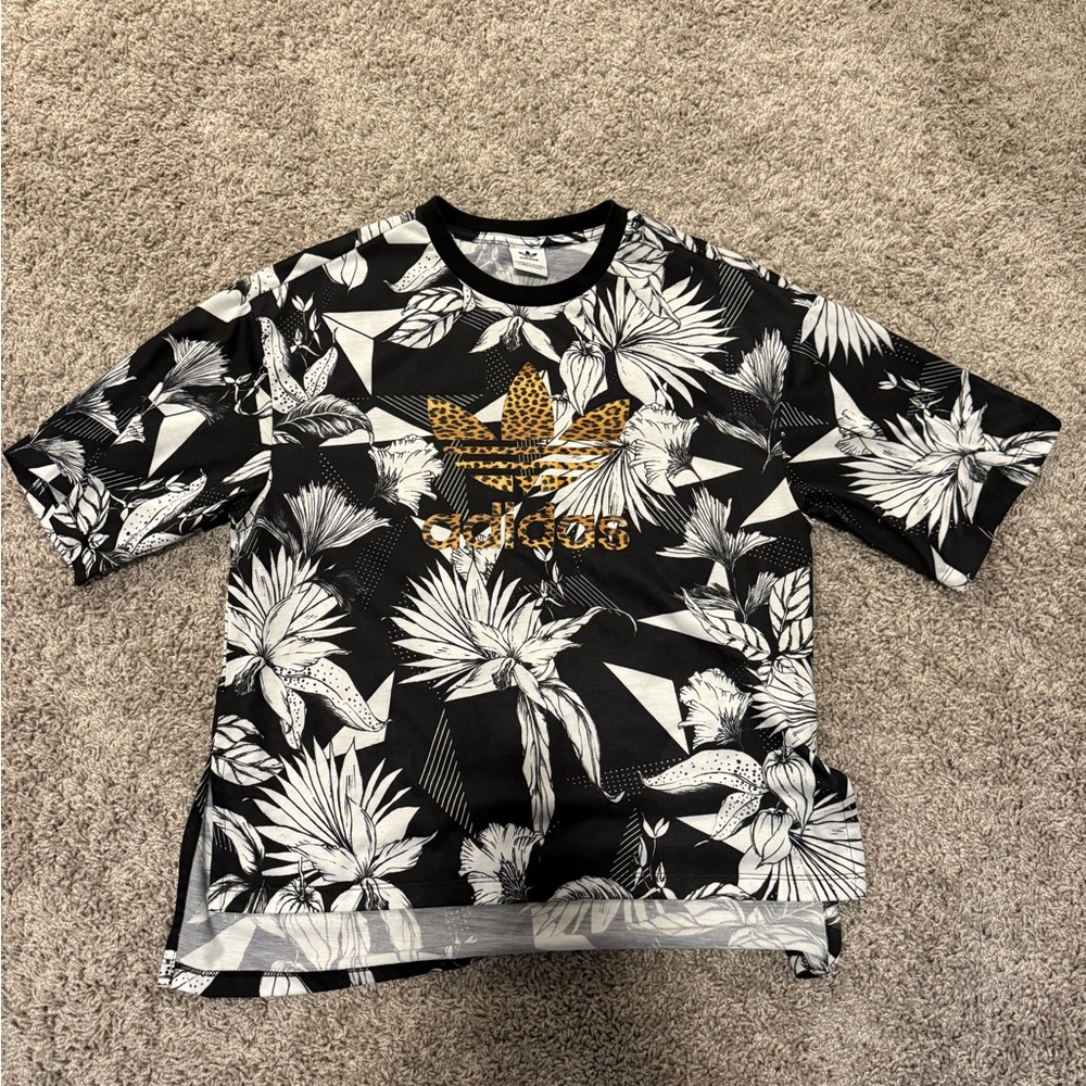 Adidas Black and Gold Short Sleeve Tee
